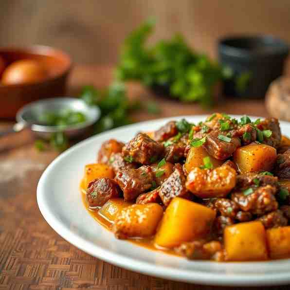 Chtitha Batata - Potato and Beef Recipe
